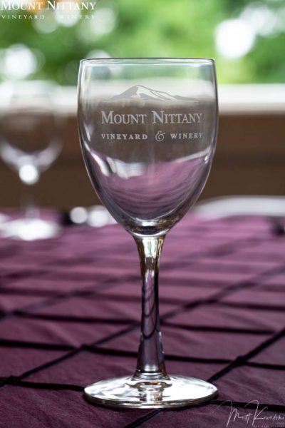 Mount Nittany Winery Loft Glass on Table