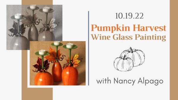 Pumpkin Harvest Wine Glass Painting